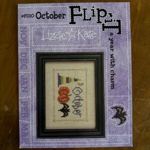 October Lizzie Kate Flip It Month Cross-stitch Pattern